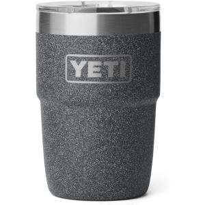 imageYETI Rambler 8 oz Insulated Coffee Mug with Lid  Stackable DoubleWall Vacuum Insulated Coffee Cup  DuraSip Ceramic Lining  BaristaFriendly Design  Stainless Steel  Dishwasher SafeBlack Stone