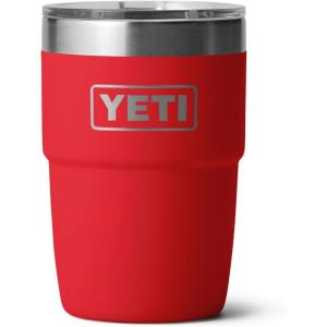 imageYETI Rambler 8 oz Insulated Coffee Mug with Lid  Stackable DoubleWall Vacuum Insulated Coffee Cup  DuraSip Ceramic Lining  BaristaFriendly Design  Stainless Steel  Dishwasher SafeRescue Red