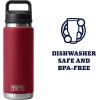 imageYETI Rambler 26 oz Bottle Vacuum Insulated Leakproof Stainless Steel with Chug CapHarvest Red