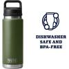 imageYETI Rambler 26 oz Bottle Vacuum Insulated Leakproof Stainless Steel with Chug CapHighlands Olive