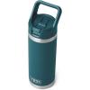 imageYETI Rambler 18 oz Bottle Vacuum Insulated Stainless Steel with Color Matching Straw Cap Solar FlareAgave Teal