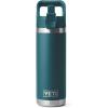 imageYETI Rambler 18 oz Bottle Vacuum Insulated Stainless Steel with Color Matching Straw Cap Solar FlareAgave Teal