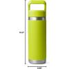 imageYETI Rambler 18 oz Bottle Vacuum Insulated Stainless Steel with Color Matching Straw Cap Solar FlareChartreuse