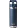 imageYETI Rambler 18 oz Bottle Vacuum Insulated Stainless Steel with Color Matching Straw Cap Solar FlareNavy