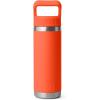 imageYETI Rambler 18 oz Bottle Vacuum Insulated Stainless Steel with Color Matching Straw Cap Solar FlarePapaya