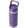 imageYETI Rambler 18 oz Bottle Vacuum Insulated Stainless Steel with Color Matching Straw Cap Solar FlarePeak Purple