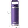 imageYETI Rambler 18 oz Bottle Vacuum Insulated Stainless Steel with Color Matching Straw Cap Solar FlarePeak Purple