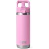 imageYETI Rambler 18 oz Bottle Vacuum Insulated Stainless Steel with Color Matching Straw Cap Solar FlarePower Pink