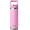 imageYETI Rambler 18 oz Bottle Vacuum Insulated Stainless Steel with Color Matching Straw Cap Solar FlarePower Pink