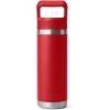 imageYETI Rambler 18 oz Bottle Vacuum Insulated Stainless Steel with Color Matching Straw Cap Solar FlareRescue Red