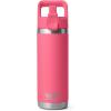 imageYETI Rambler 18 oz Bottle Vacuum Insulated Stainless Steel with Color Matching Straw Cap Solar FlareTropical Pink