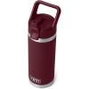 imageYETI Rambler 18 oz Bottle Vacuum Insulated Stainless Steel with Color Matching Straw Cap Solar FlareWild Vine Red