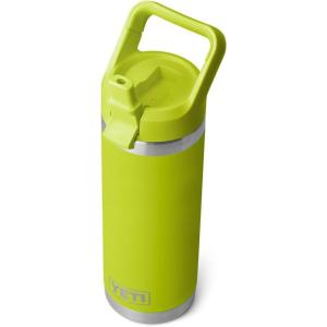 imageYETI Rambler 18 oz Bottle Vacuum Insulated Stainless Steel with Color Matching Straw Cap Solar FlareChartreuse