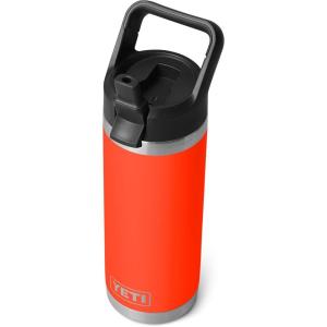 imageYETI Rambler 18 oz Bottle Vacuum Insulated Stainless Steel with Color Matching Straw Cap Solar FlareSolar Flare