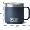 imageYETI Rambler 14 oz Ceramic Lined Stackable Mug Vacuum Insulated Stainless Steel with MagSlider Lid RidgelineTropical Pink