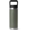 imageYETI Rambler 18 oz Bottle Vacuum Insulated Stainless Steel with Color Matching Straw Cap WhiteCamp GreenFirefly Yellow