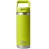 imageYETI Rambler 18 oz Bottle Vacuum Insulated Stainless Steel with Color Matching Straw Cap WhiteChartreuse