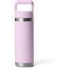 imageYETI Rambler 18 oz Bottle Vacuum Insulated Stainless Steel with Color Matching Straw Cap WhiteCherry Blossom  Textured