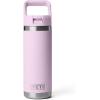 imageYETI Rambler 18 oz Bottle Vacuum Insulated Stainless Steel with Color Matching Straw Cap WhiteCherry Blossom  Textured