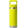 imageYETI Rambler 18 oz Bottle Vacuum Insulated Stainless Steel with Color Matching Straw Cap WhiteFirefly Yellow
