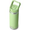 imageYETI Rambler 18 oz Bottle Vacuum Insulated Stainless Steel with Color Matching Straw Cap WhiteKey Lime