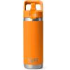 imageYETI Rambler 18 oz Bottle Vacuum Insulated Stainless Steel with Color Matching Straw Cap WhiteKing Crab