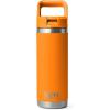 imageYETI Rambler 18 oz Bottle Vacuum Insulated Stainless Steel with Color Matching Straw Cap WhiteKing Crab