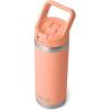 imageYETI Rambler 18 oz Bottle Vacuum Insulated Stainless Steel with Color Matching Straw Cap WhiteLowcountry Peach