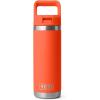 imageYETI Rambler 18 oz Bottle Vacuum Insulated Stainless Steel with Color Matching Straw Cap WhitePapaya