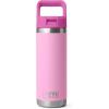 imageYETI Rambler 18 oz Bottle Vacuum Insulated Stainless Steel with Color Matching Straw Cap WhitePower PinkWildflower