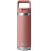 imageYETI Rambler 18 oz Bottle Vacuum Insulated Stainless Steel with Color Matching Straw Cap WhiteSandstone Pink