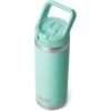 imageYETI Rambler 18 oz Bottle Vacuum Insulated Stainless Steel with Color Matching Straw Cap WhiteSeafoam