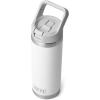 imageYETI Rambler 18 oz Bottle Vacuum Insulated Stainless Steel with Color Matching Straw Cap WhiteWhite