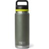imageYETI Rambler 26 oz Bottle Vacuum Insulated Leakproof Stainless Steel with Chug CapCamp GreenFirefly Yellow