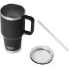 imageYETI Rambler 35 oz Straw Mug 20  DoubleWall Vacuum Insulation for Cold Beverages  Dishwasher Safe  Cupholder Compatible  Reusable Straw  Comfortable Grip Handle  Travel Mug  Cape TaupeBlack
