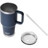 imageYETI Rambler 35 oz Straw Mug 20  DoubleWall Vacuum Insulation for Cold Beverages  Dishwasher Safe  Cupholder Compatible  Reusable Straw  Comfortable Grip Handle  Travel Mug  Cape TaupeNavy