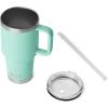 imageYETI Rambler 35 oz Straw Mug 20  DoubleWall Vacuum Insulation for Cold Beverages  Dishwasher Safe  Cupholder Compatible  Reusable Straw  Comfortable Grip Handle  Travel Mug  Cape TaupeSeafoam