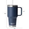 imageYETI Rambler 35 oz Straw Mug 20  DoubleWall Vacuum Insulation for Cold Beverages  Dishwasher Safe  Cupholder Compatible  Reusable Straw  Comfortable Grip Handle  Travel Mug  Cape TaupeBlack