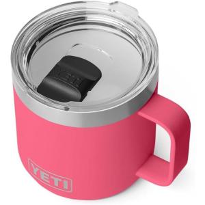 imageYETI Rambler 14 oz Ceramic Lined Stackable Mug Vacuum Insulated Stainless Steel with MagSlider Lid RidgelineTropical Pink