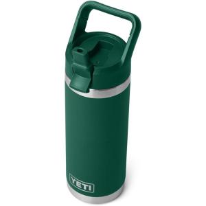 imageYETI Rambler 18 oz Bottle Vacuum Insulated Stainless Steel with Color Matching Straw Cap WhiteBlack Forest Green