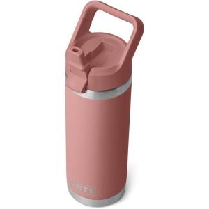 imageYETI Rambler 18 oz Bottle Vacuum Insulated Stainless Steel with Color Matching Straw Cap WhiteSandstone Pink