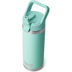 imageYETI Rambler 18 oz Bottle Vacuum Insulated Stainless Steel with Color Matching Straw Cap WhiteSeafoam