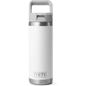 imageYETI Rambler 18 oz Bottle Vacuum Insulated Stainless Steel with Color Matching Straw Cap WhiteWhite