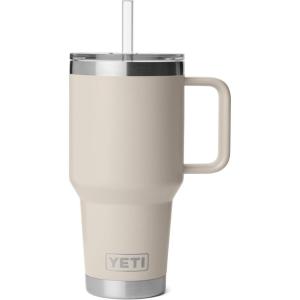 imageYETI Rambler 35 oz Straw Mug 20  DoubleWall Vacuum Insulation for Cold Beverages  Dishwasher Safe  Cupholder Compatible  Reusable Straw  Comfortable Grip Handle  Travel Mug  Cape TaupeCape Taupe