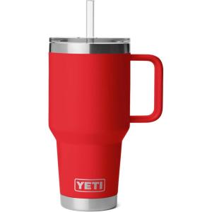 imageYETI Rambler 35 oz Straw Mug 20  DoubleWall Vacuum Insulation for Cold Beverages  Dishwasher Safe  Cupholder Compatible  Reusable Straw  Comfortable Grip Handle  Travel Mug  Cape TaupeRescue Red