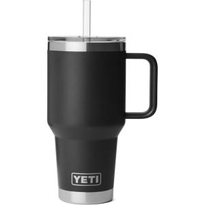 imageYETI Rambler 35 oz Straw Mug 20  DoubleWall Vacuum Insulation for Cold Beverages  Dishwasher Safe  Cupholder Compatible  Reusable Straw  Comfortable Grip Handle  Travel Mug  Cape TaupeBlack
