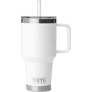 imageYETI Rambler 35 oz Straw Mug 20  DoubleWall Vacuum Insulation for Cold Beverages  Dishwasher Safe  Cupholder Compatible  Reusable Straw  Comfortable Grip Handle  Travel Mug  Cape TaupeWhite
