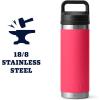imageYETI Rambler 18 oz Bottle Leakproof Vacuum Insulated Stainless Steel with Chug Cap RidgelineBimini Pink