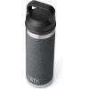 imageYETI Rambler 18 oz Bottle Leakproof Vacuum Insulated Stainless Steel with Chug Cap RidgelineBlack StoneTextured