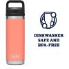 imageYETI Rambler 18 oz Bottle Leakproof Vacuum Insulated Stainless Steel with Chug Cap RidgelineCoral